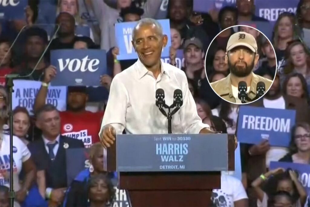 Barack Obama Raps Eminem’s ‘Lose Yourself’ Lyrics at Rally