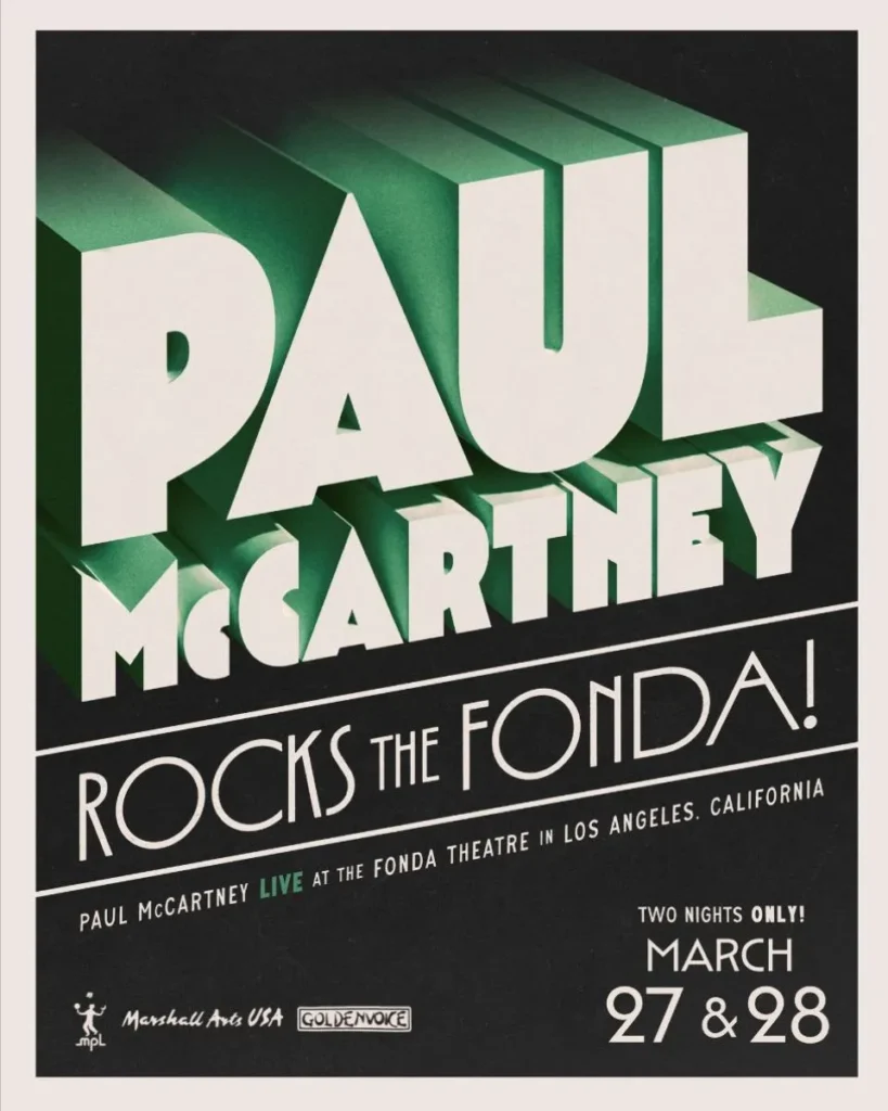 Paul McCartney to play two intimate shows in LA next week
